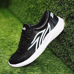 Jaf Spot Running Sneakers-black with white lines