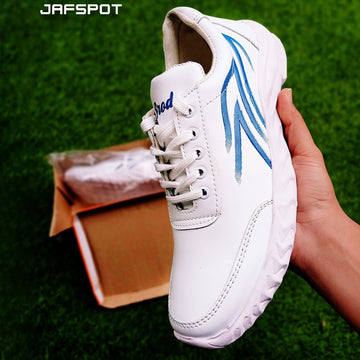 Jaf Spot Running Sneakers- white with blue lines