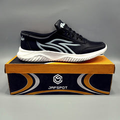 Jaf Spot Running Sneakers-black with white lines