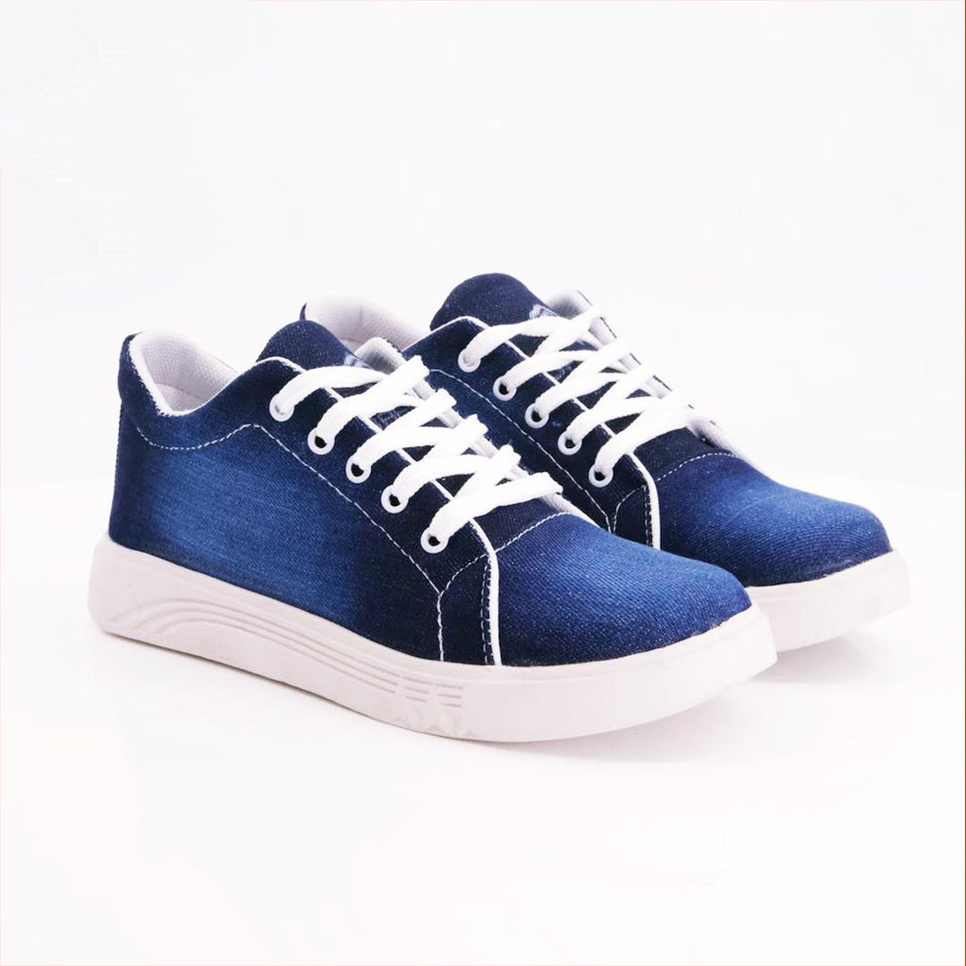 Jaf Spot Classic Lace-up Solid Sneakers-BLU